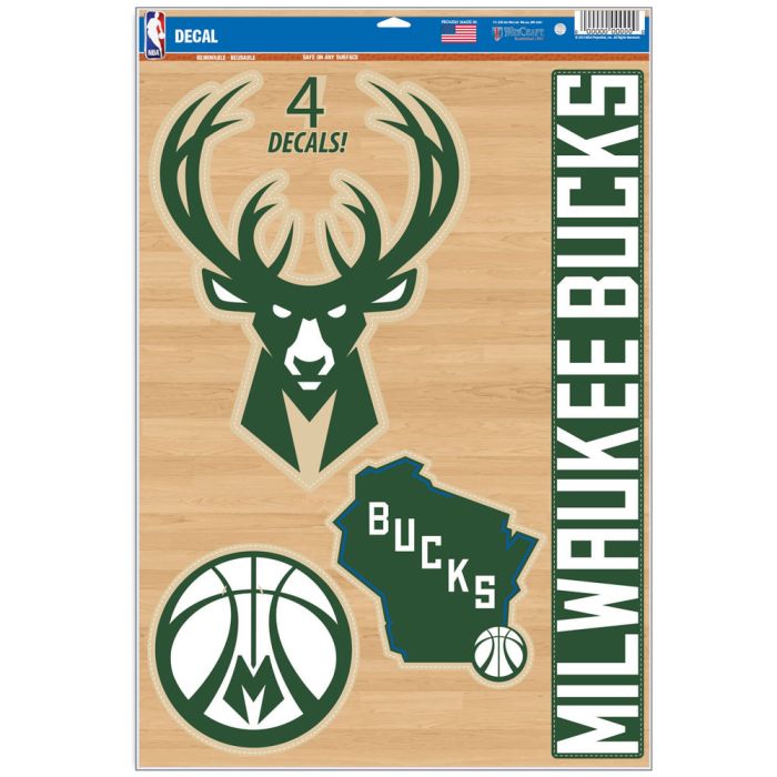 NBA Team Multi Decal Pack Milwaukee Bucks