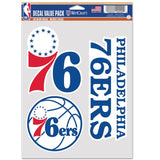 NBA Team Decal 3 Pack Philadelphia 76ers