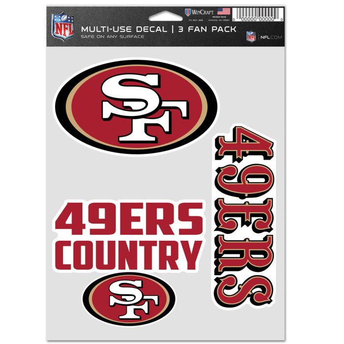 NFL Team Decal 3 Pack San Francisco 49ers