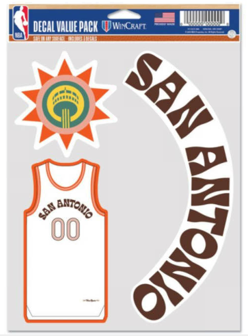 NBA Team City Edition Decal 3 Pack San Antonio Spurs