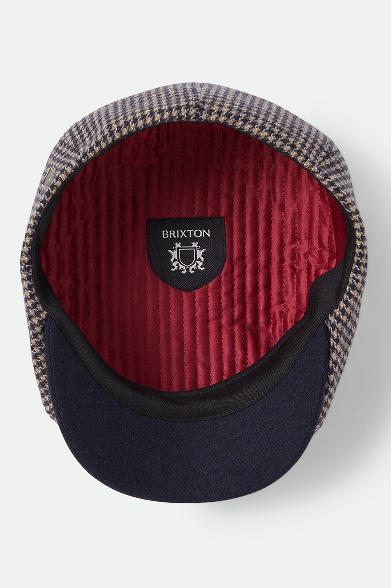Brixton Brood Snap Cap Navy/Sand Houndstooth