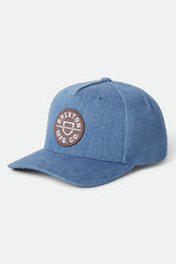 Brixton Crest C MP Snapback Medium Rinse Denim
