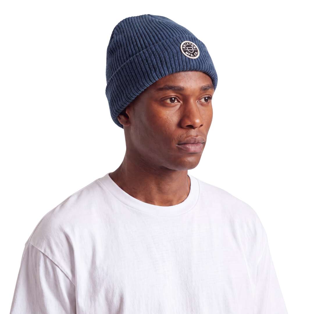 Brixton Crest Mini Logo Beanie Steel Blue