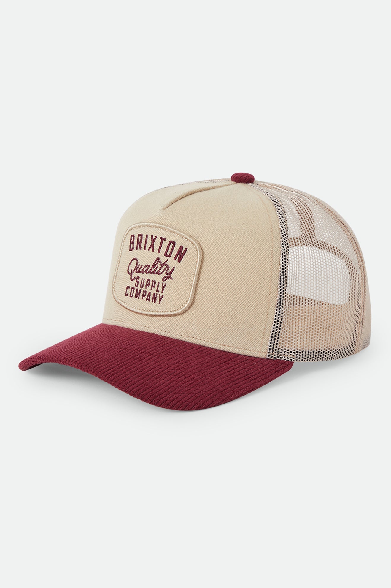 Brixton Hubal C MP Trucker Cap Oatmeal/Dark Brick Corduroy
