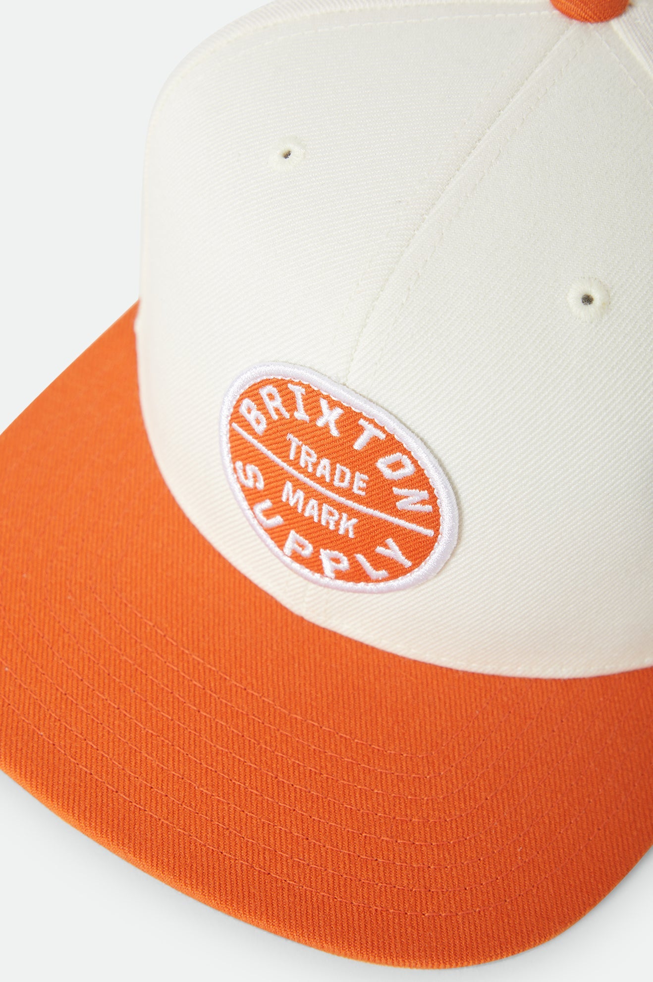 Brixton Oath III Snapback Off White/Burnt Orange