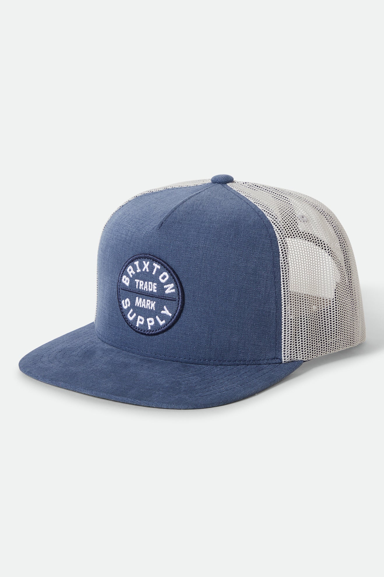 Brixton Oath MP Trucker Cap Blue Chambray/White