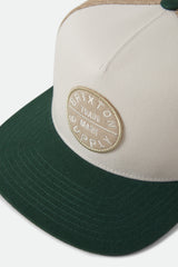 Brixton Oath MP Trucker Cap Blue Off White/Primal Green/Sand
