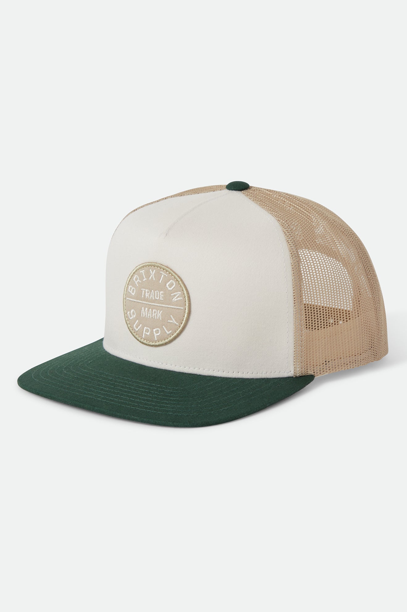 Brixton Oath MP Trucker Cap Blue Off White/Primal Green/Sand