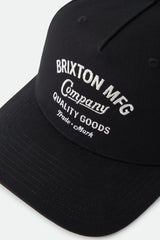 Brixton Stratton Snapback Black