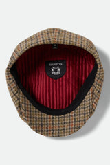 Brixton Brood Snap Cap Oatmeal/Charcoal Houndstooth