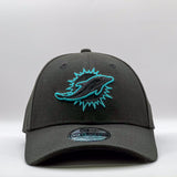 New Era 39Thirty NFL Outline Miami Dolphins Black Teal