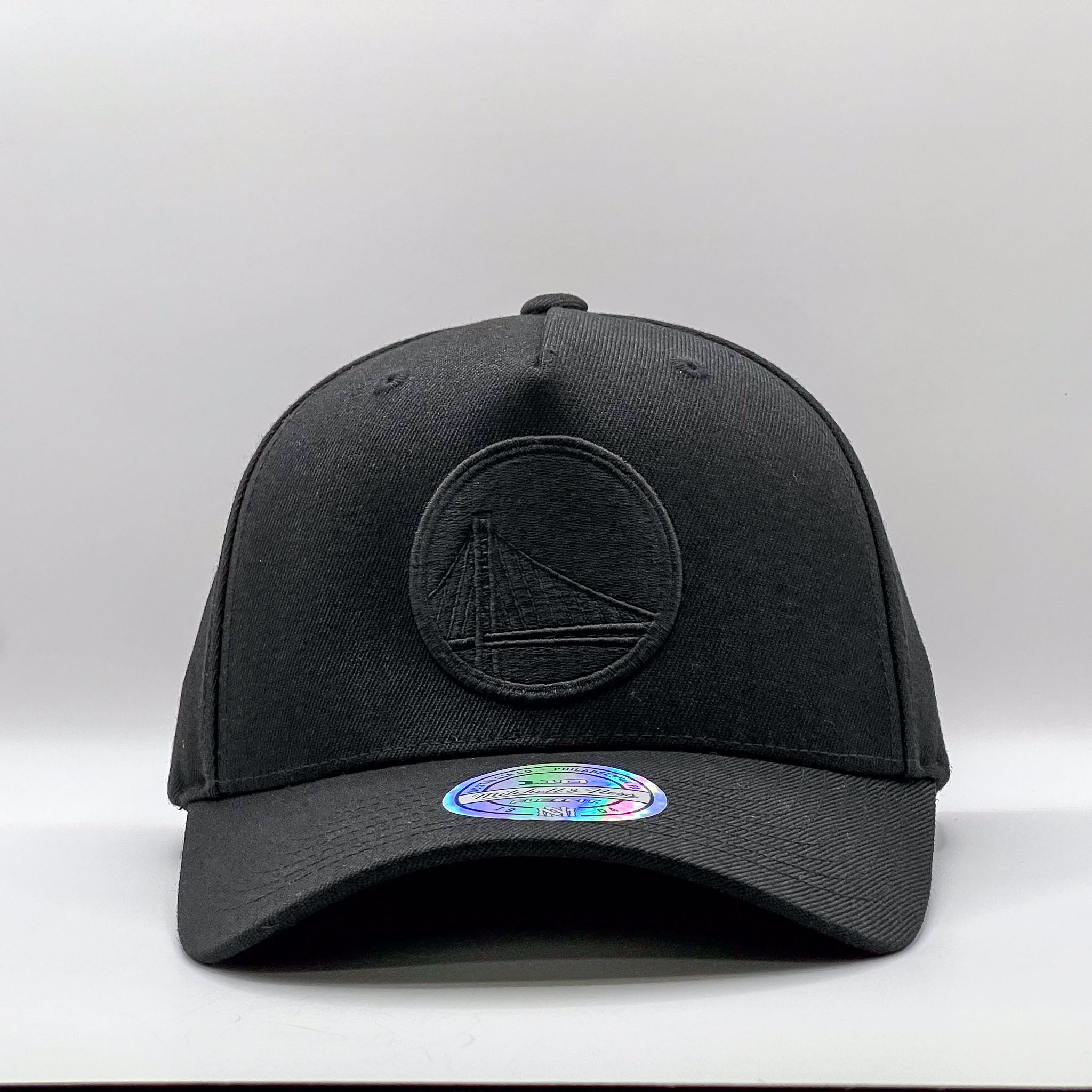 Mitchell & Ness NBA Flexfit 110 Black On Black Golden State Warriors