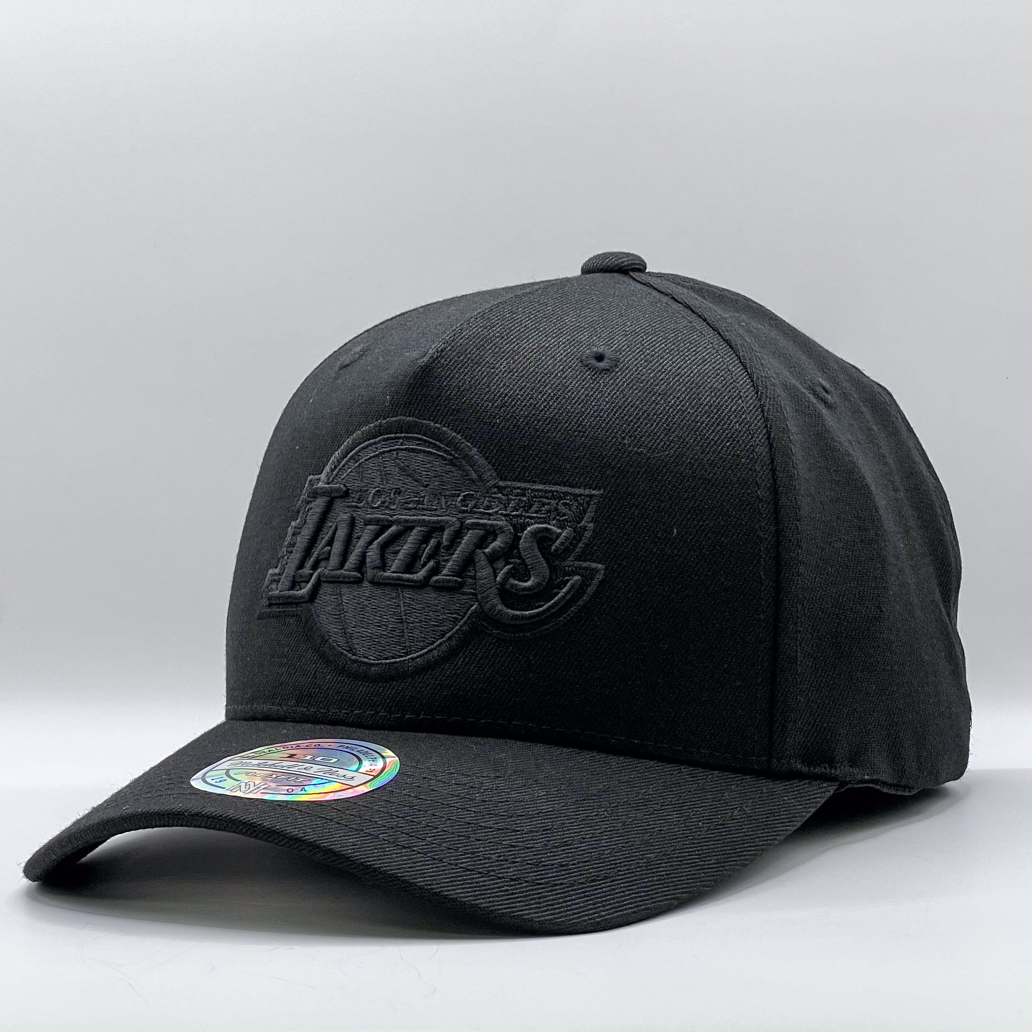 Mitchell & Ness NBA Flexfit 110 Black On Black Los Angeles Lakers
