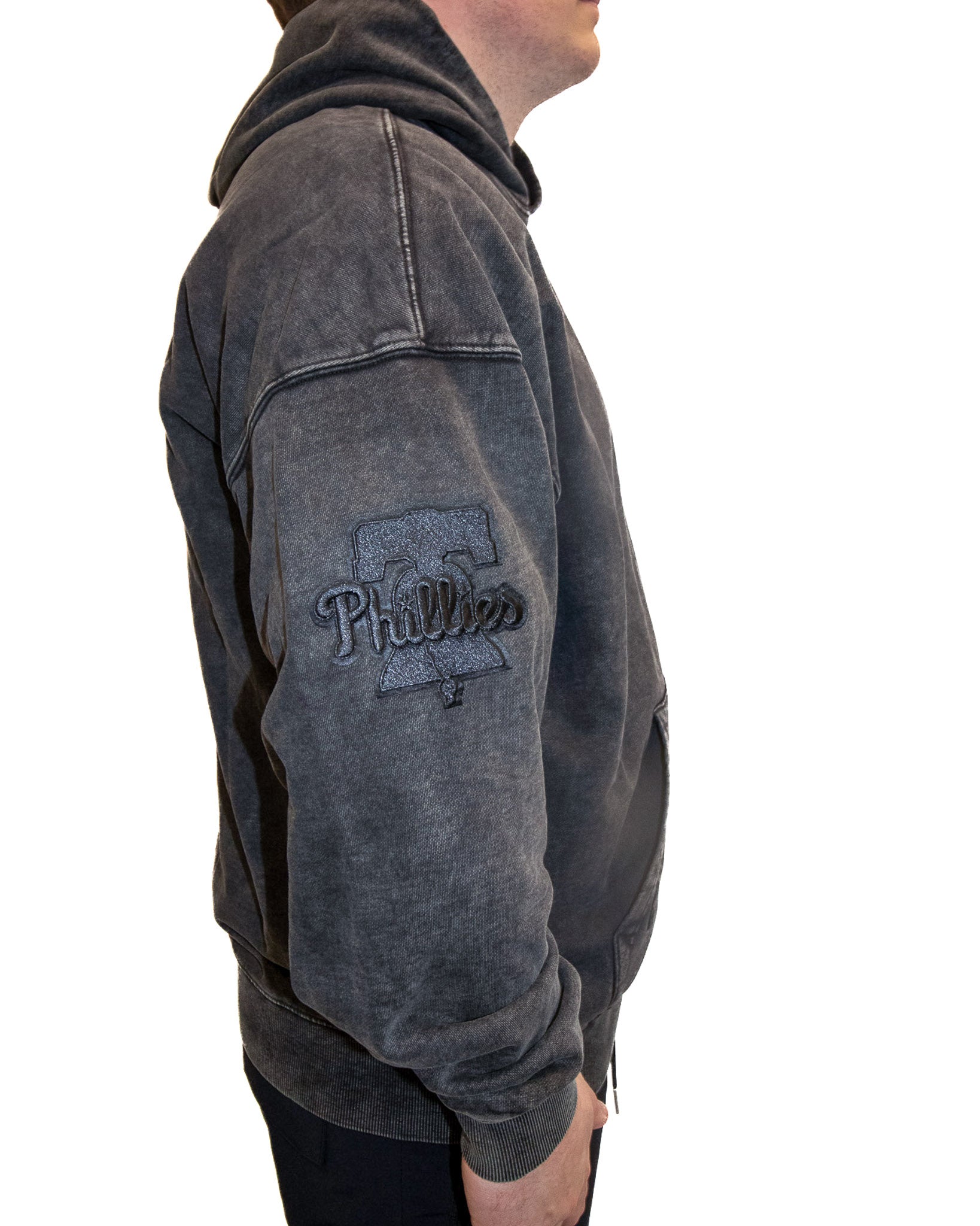 Pro Standard MLB Washed Classic Drop Shoulder Hoodie Philadelphia Phillies Washed Black
