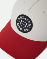 Brixton Crest C MP Snapback Off White/Adrenaline Rush