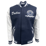 Pro Standard NFL Team Badge Wool Varsity Jacket Dallas Cowboys Midnight Navy/White