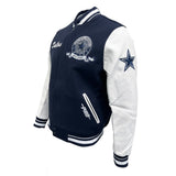 Pro Standard NFL Team Badge Wool Varsity Jacket Dallas Cowboys Midnight Navy/White