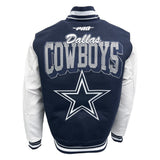 Pro Standard NFL Team Badge Wool Varsity Jacket Dallas Cowboys Midnight Navy/White