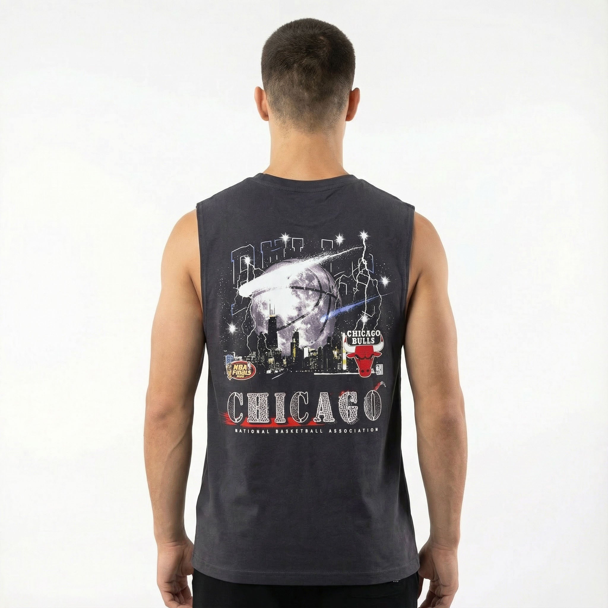 Mitchell & Ness NBA Windy City Muscle Chicago Bulls Washed Black