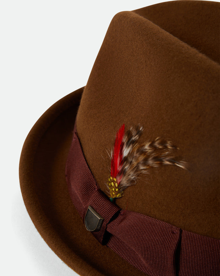 Brixton Gain Fedora Coffee/Chestnut