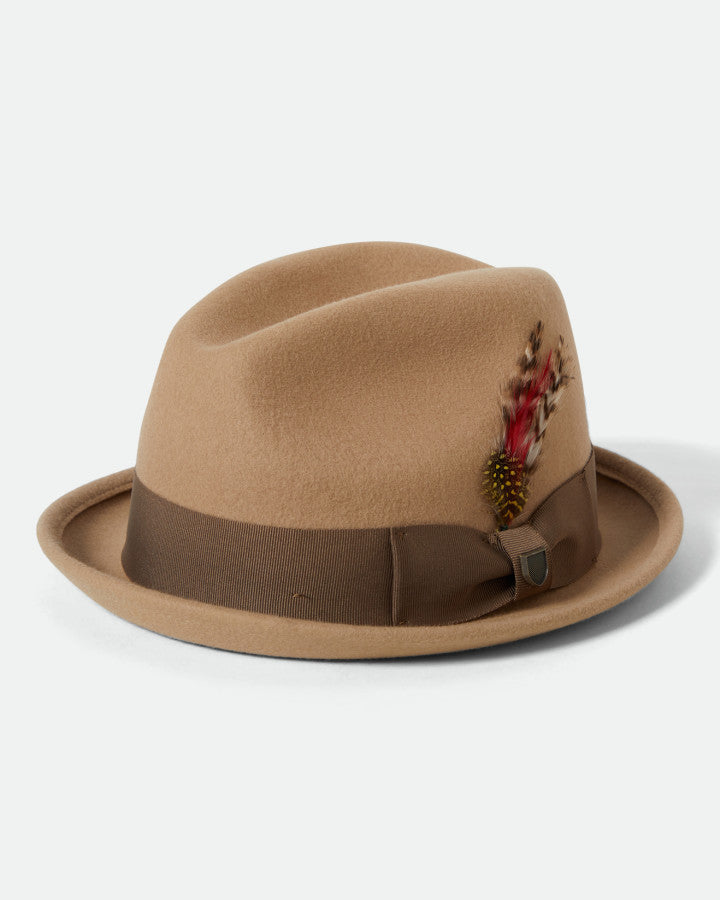 Brixton Gain Fedora Sand/Antique Brass