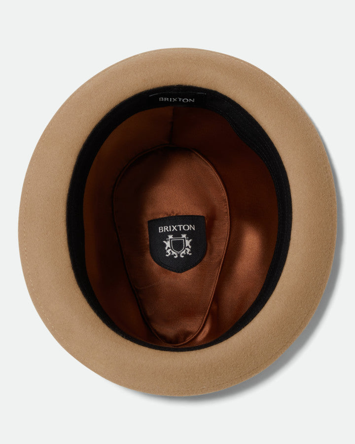 Brixton Gain Fedora Sand/Antique Brass