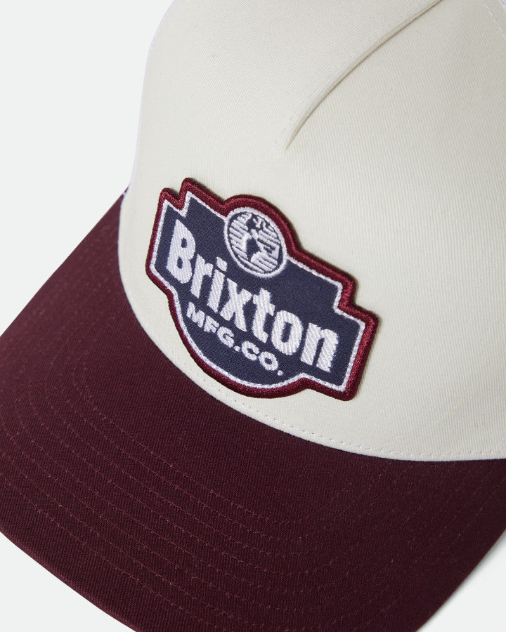 Brixton Genuine QLTY MP Trucker Snapback Off White/Port