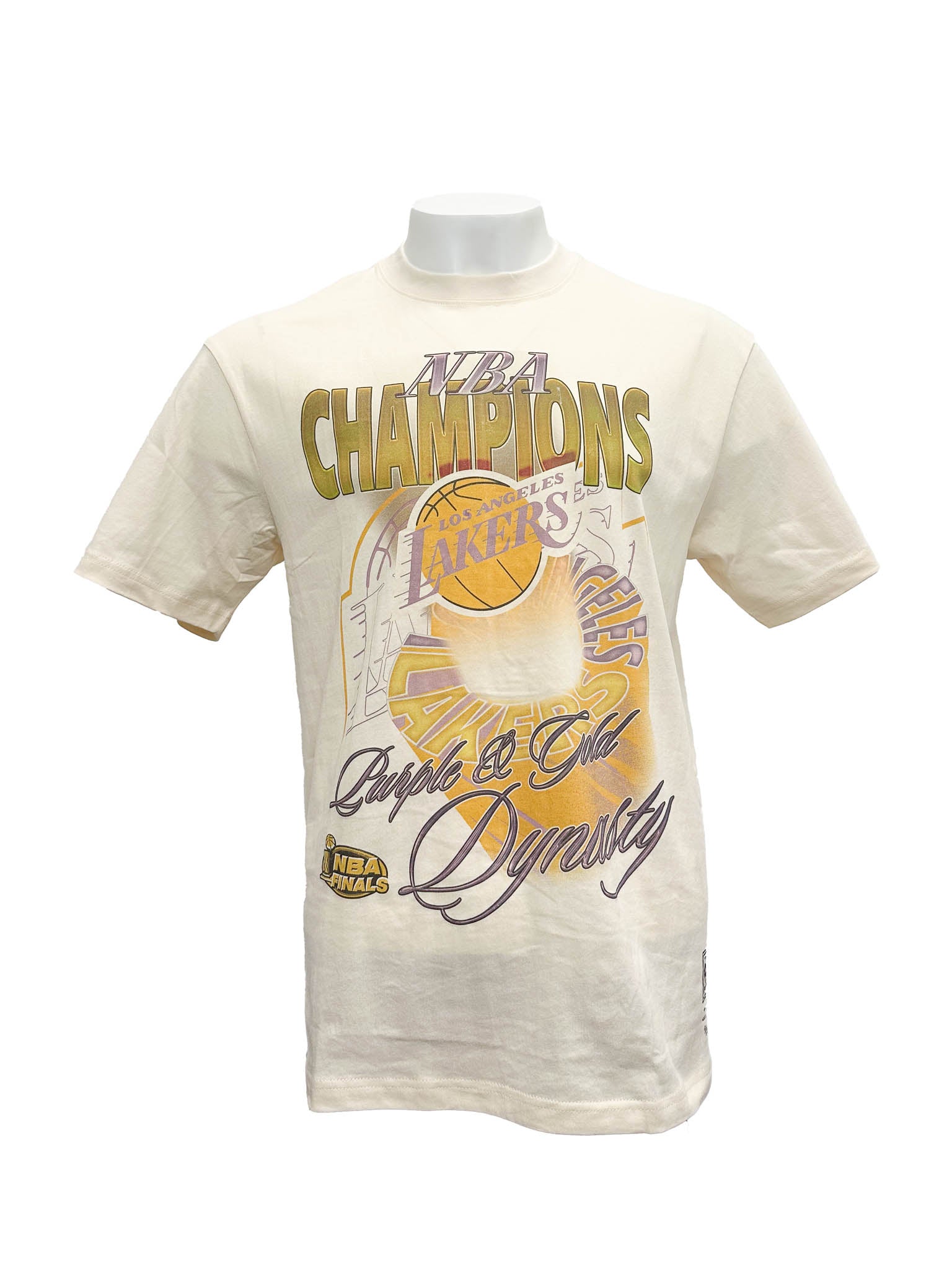 Mitchell & Ness NBA Hardlight Tee Los Angeles Lakers Ecru