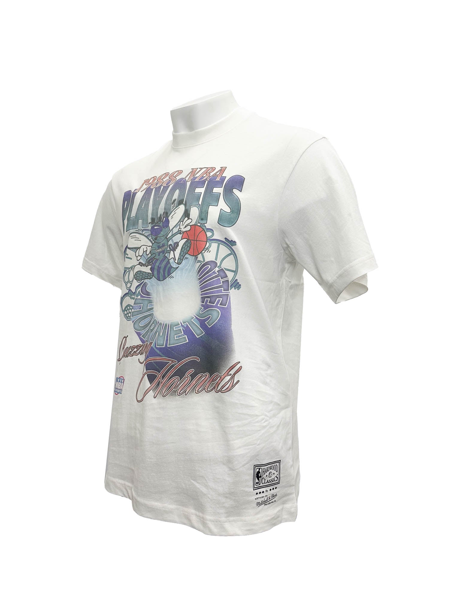 Mitchell & Ness NBA Hardlight Tee Charlotte Hornets Vintage White