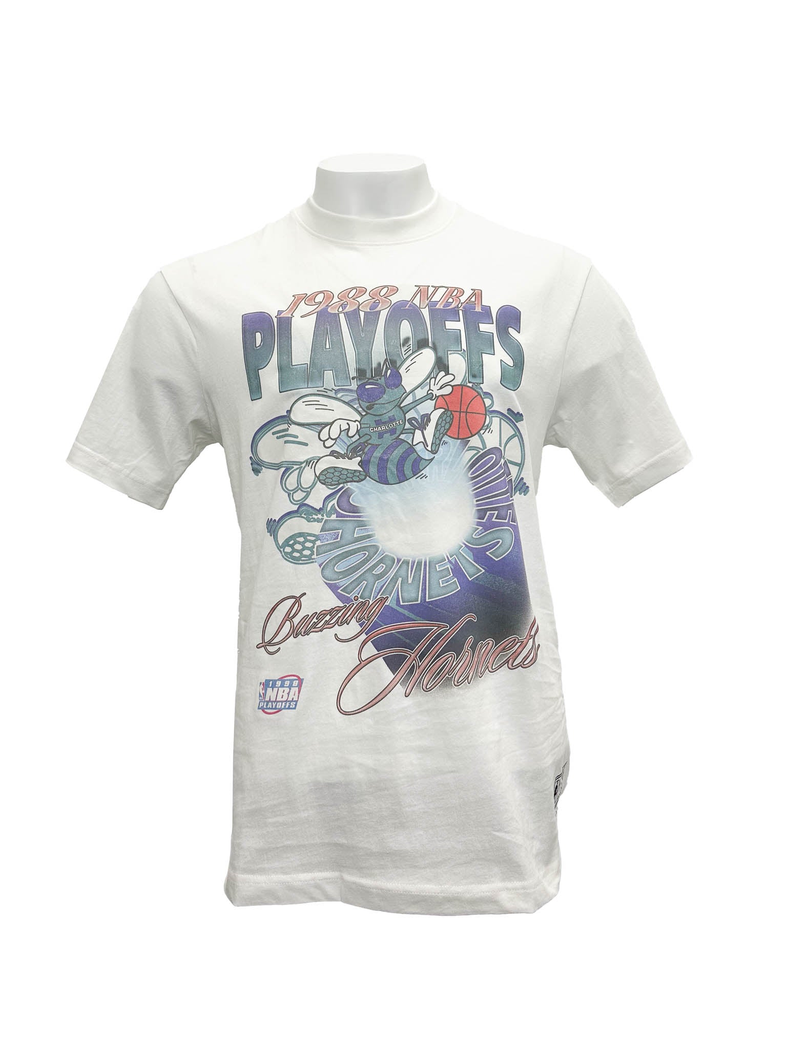 Mitchell & Ness NBA Hardlight Tee Charlotte Hornets Vintage White