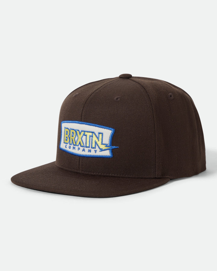 Brixton Lightning Snapback Pinecone Brown