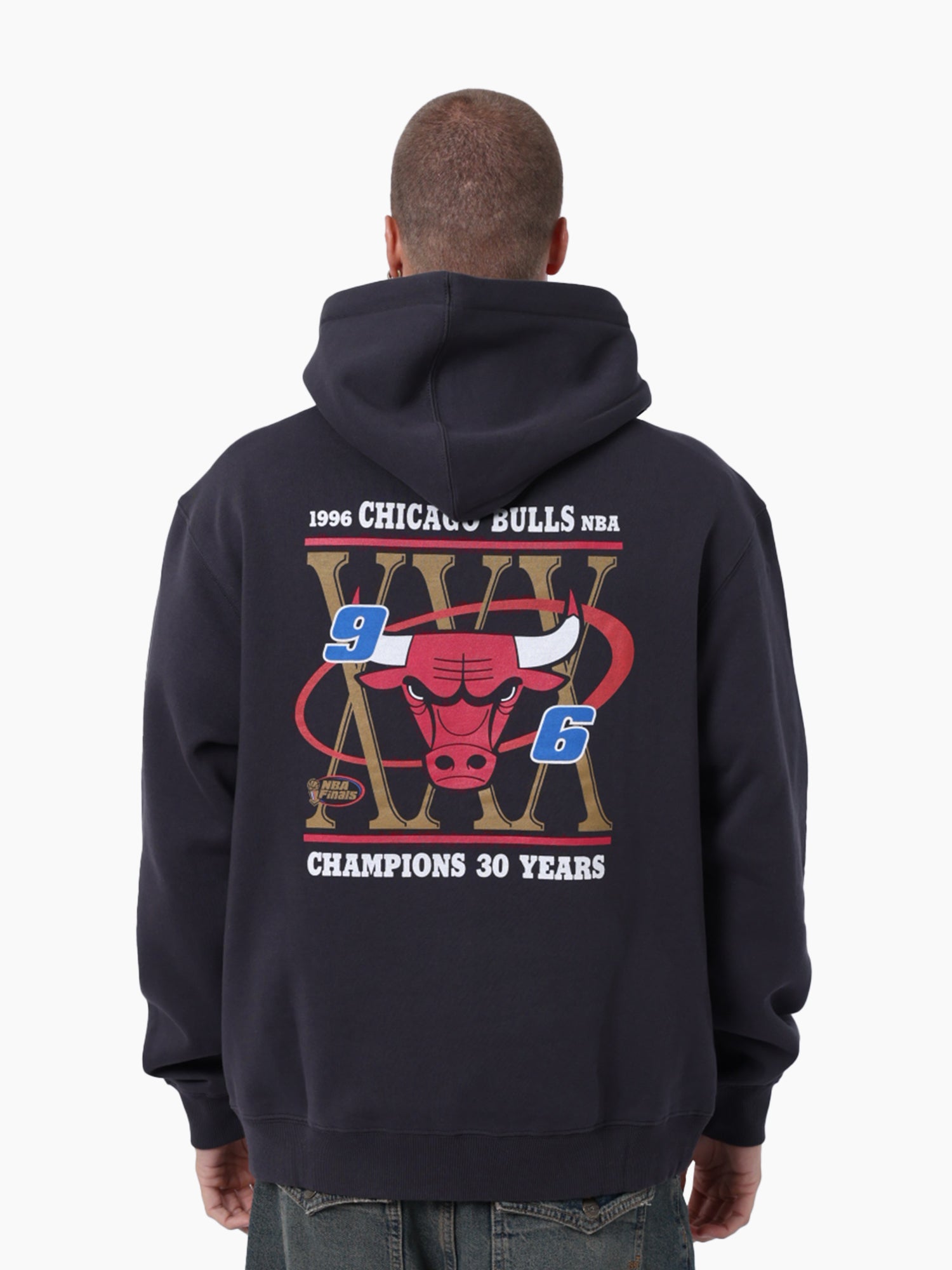 Mitchell & Ness NBA 30 Year Hoodie Chicago Bulls Washed Black