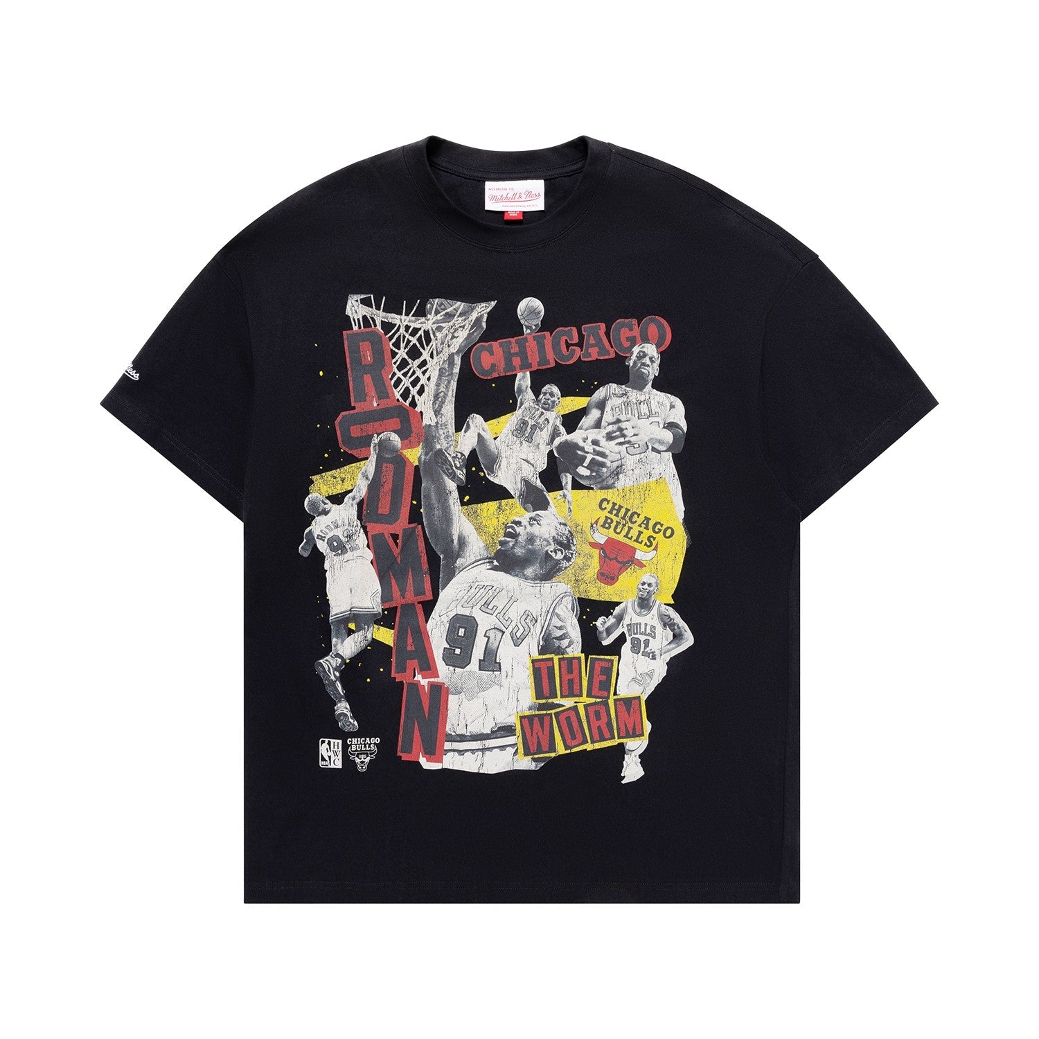 Mitchell & Ness NBA Abstract Player Tee Chicago Bulls Dennis Rodman Faded Black