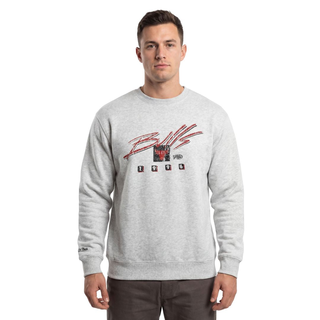 Mitchell & Ness NBA Chicago Bulls 1996 Script Crew Silver Marle