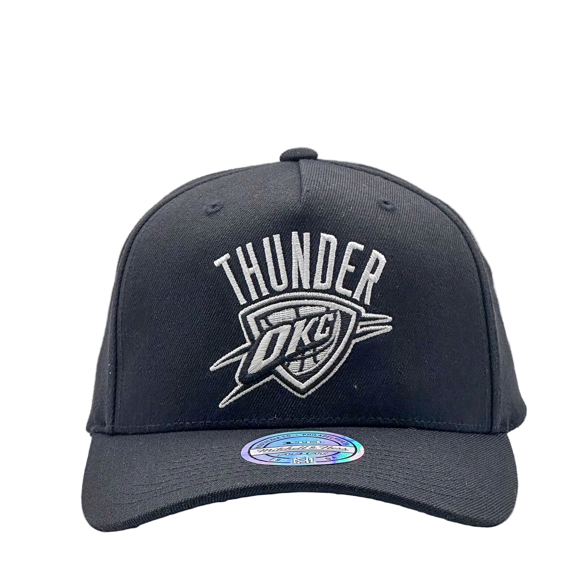 Mitchell & Ness NBA Flexfit 110 Black And White Oklahoma City Thunder