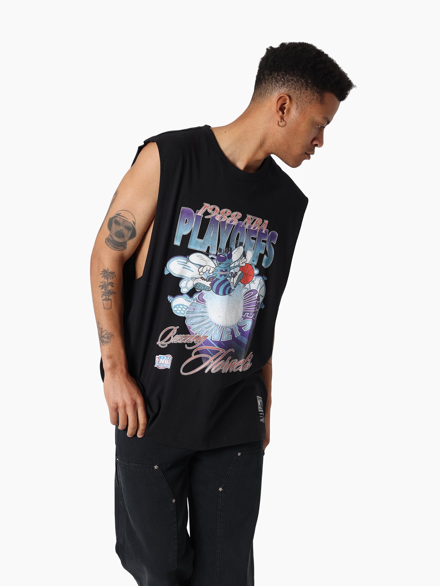 Mitchell & Ness NBA Hardlight Muscle Charlotte Hornets Faded Black