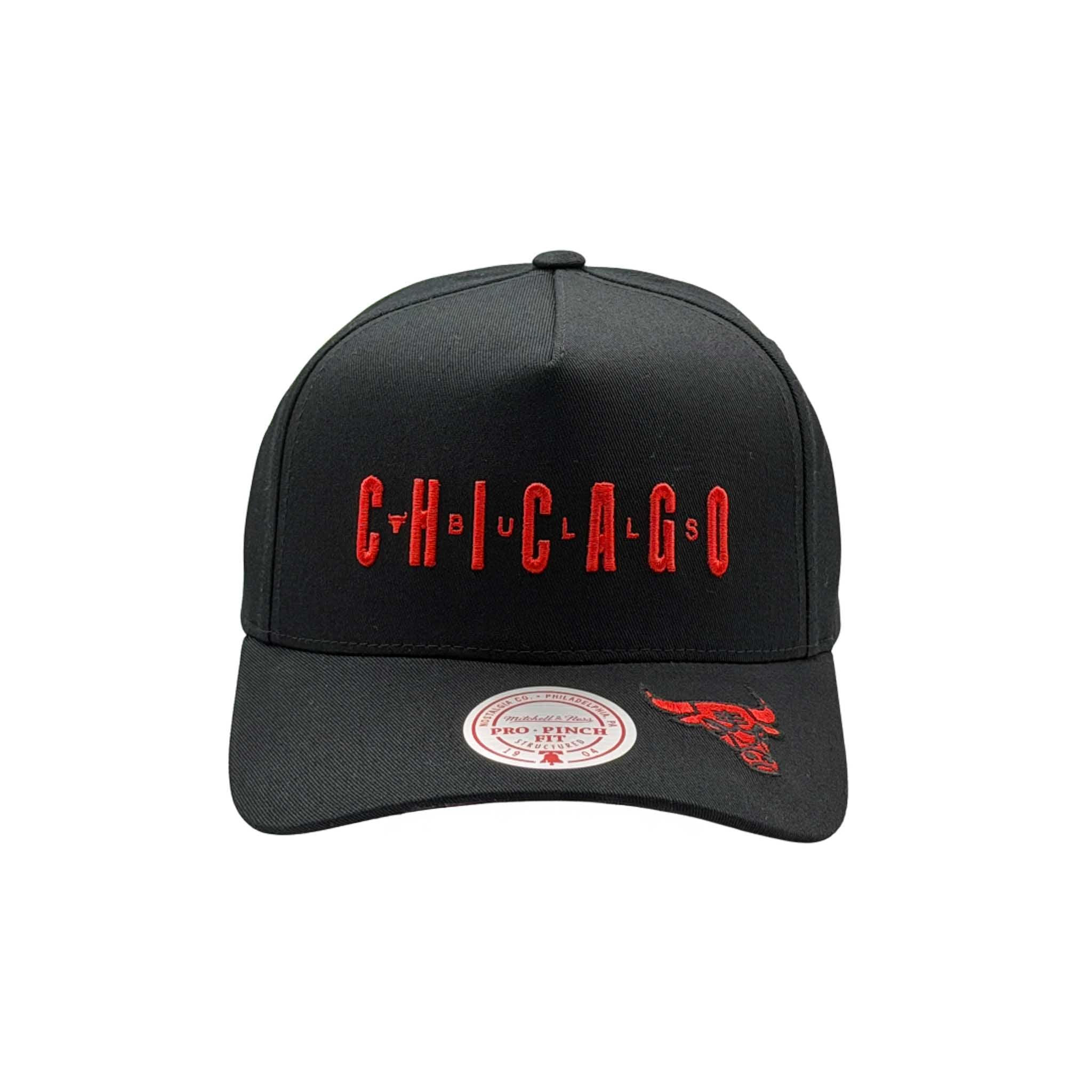 Mitchell & Ness NBA Pro Pinch Stacked Chicago Bulls Black