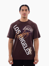 Mitchell & Ness NBA Stencil Tee Los Angeles Lakers Seal Brown