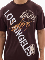 Mitchell & Ness NBA Stencil Tee Los Angeles Lakers Seal Brown