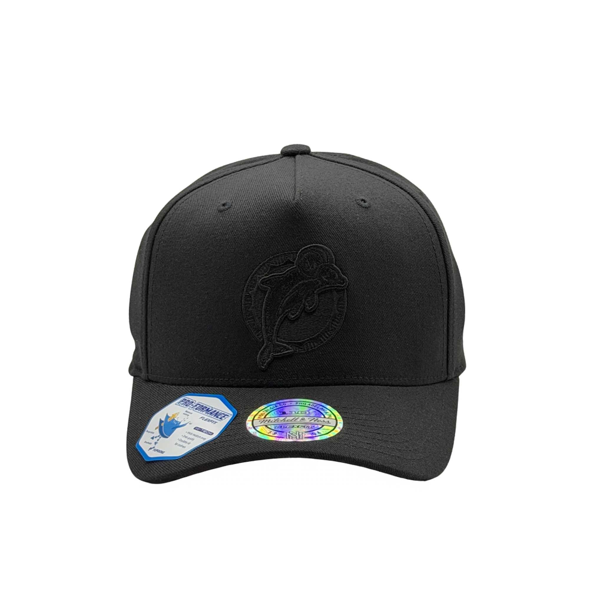 Mitchell & Ness NFL Flexfit 110 Black On Black Miami Dolphins