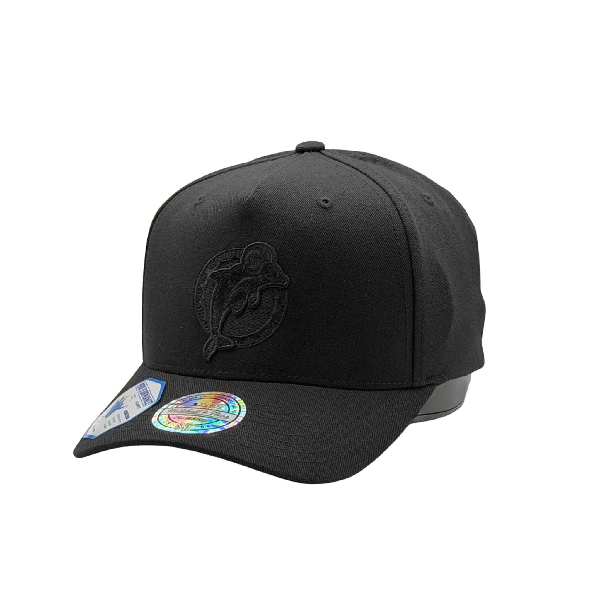 Mitchell & Ness NFL Flexfit 110 Black On Black Miami Dolphins