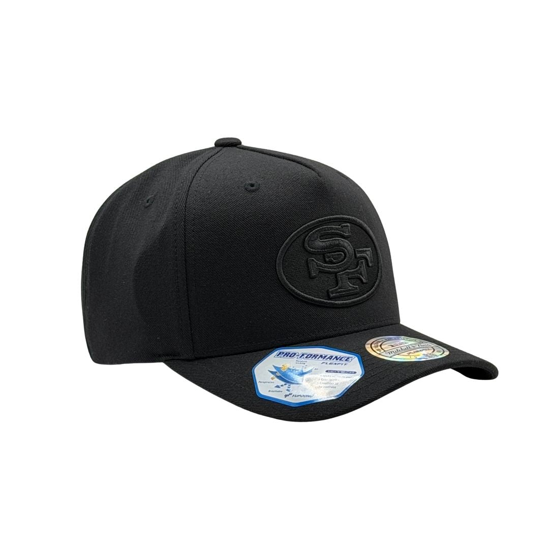Mitchell & Ness NFL Flexfit 110 Black On Black San Francisco 49ers