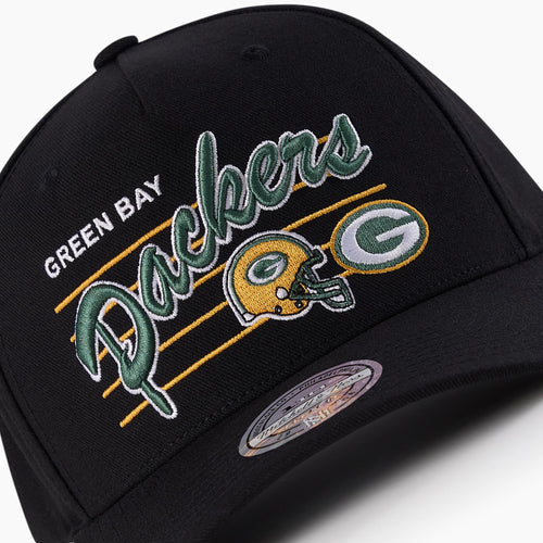 Mitchell & Ness NFL Flexfit 110 Team Script Green Bay Packers Black