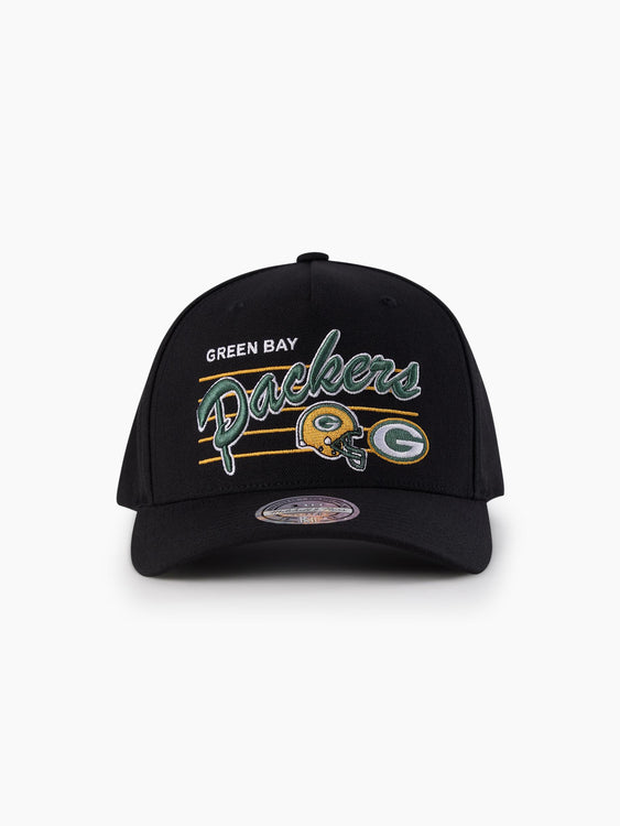 Mitchell & Ness NFL Flexfit 110 Team Script Green Bay Packers Black
