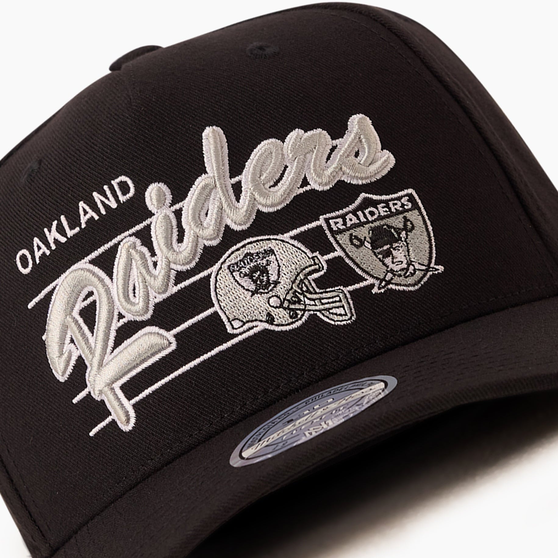 Mitchell & Ness NFL Flexfit 110 Team Script Las Vegas Raiders Black