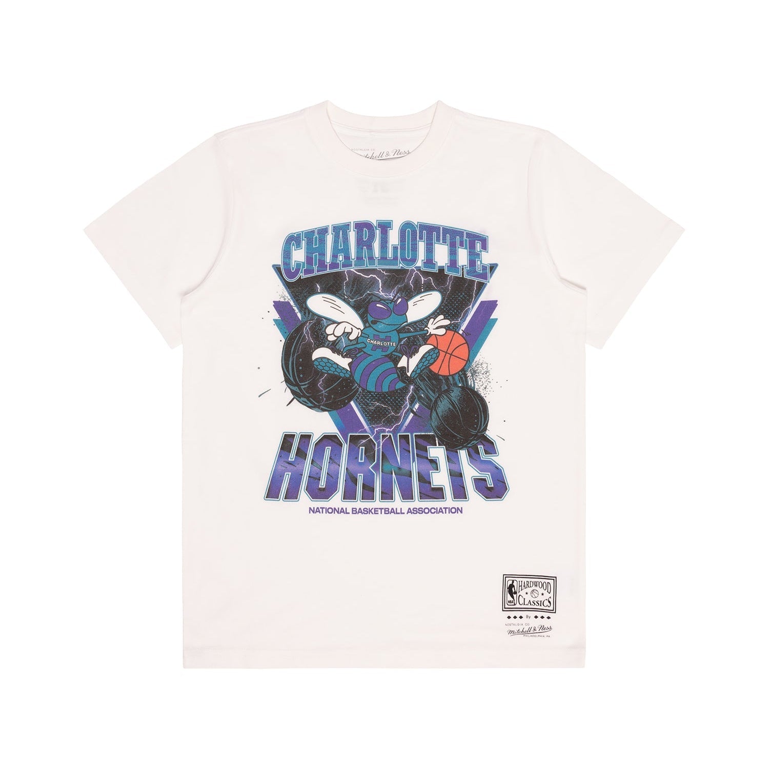 Mitchell & Ness Youth NBA Trigon Tee Charlotte Hornets Vintage White