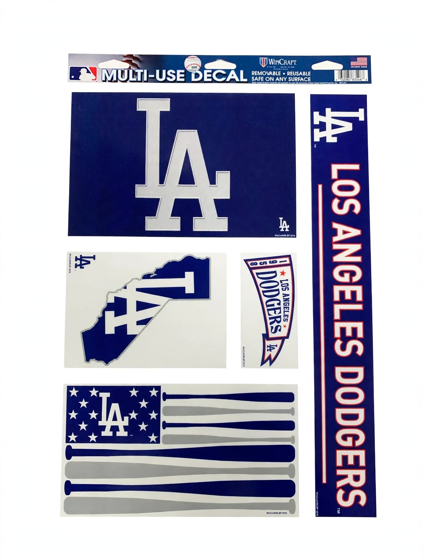 MLB Team Multi Decal Pack Los Angeles Dodgers