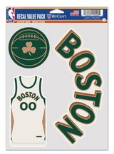 NBA Team City Edition Decal 3 Pack Boston Celtics