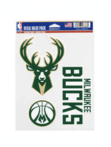 NBA Team Decal 3 Pack Milwaukee Bucks