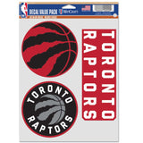 NBA Team Decal 3 Pack Toronto Raptors